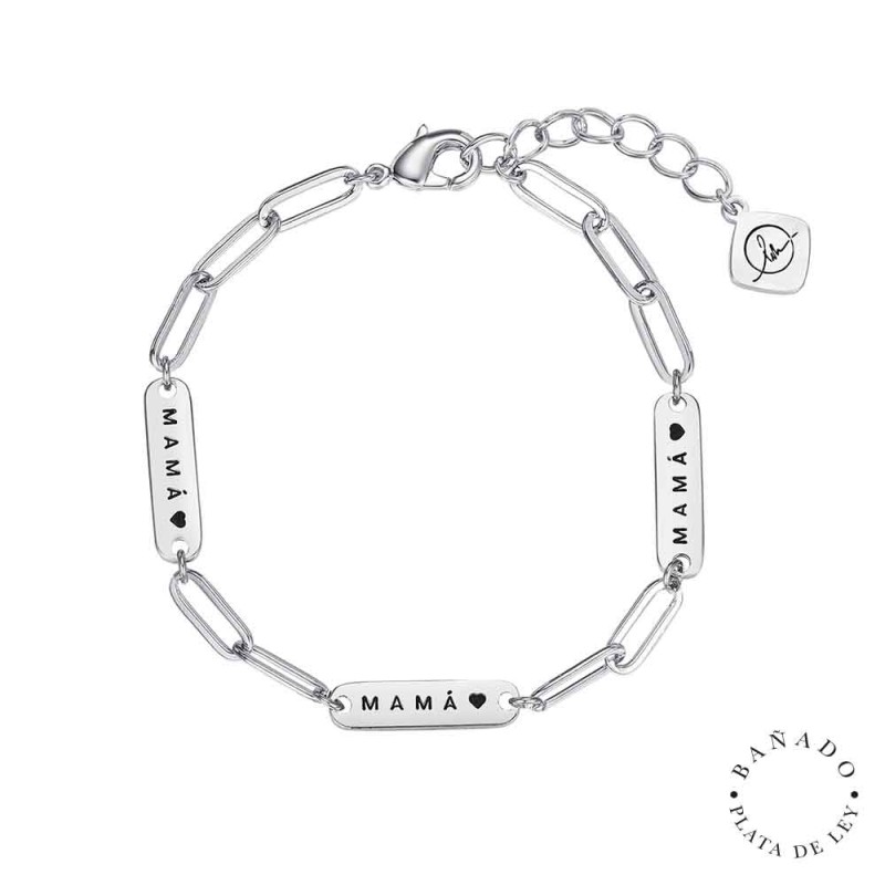 PULSERA MAMA TRES CHAPAS