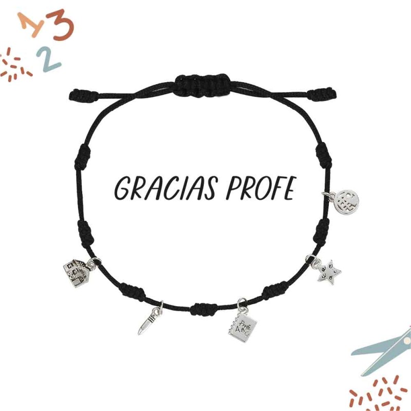 PULSERA HILO NEGRO NUDOS PROFE