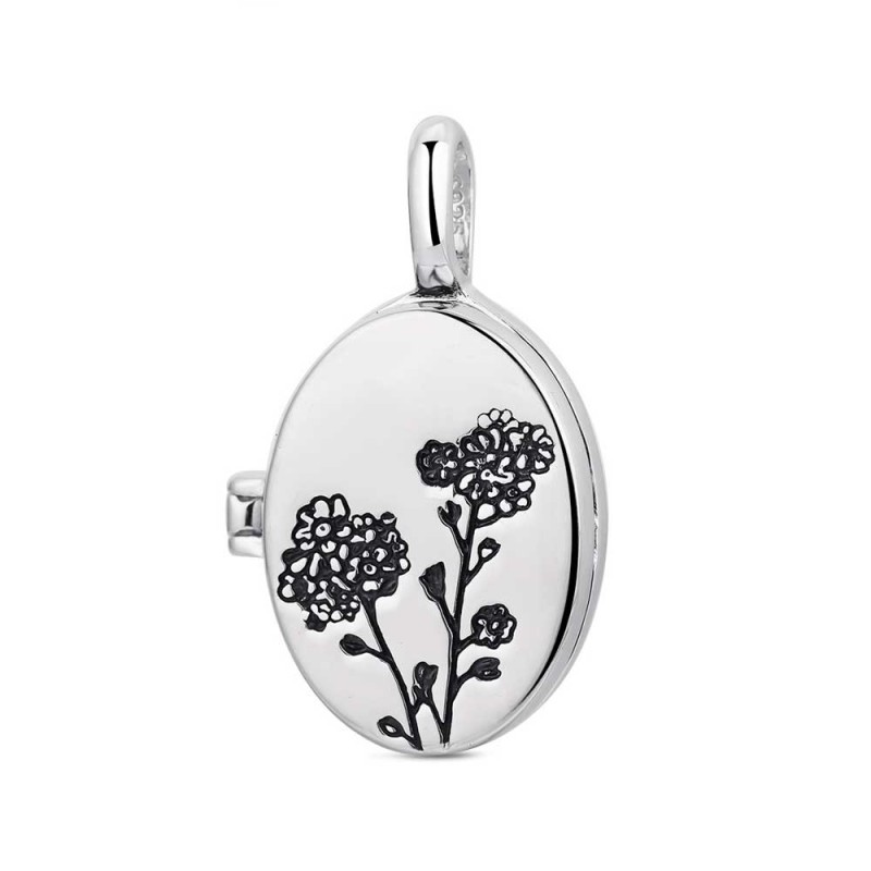 COLGANTE GUARDAPELO OVAL PLATA