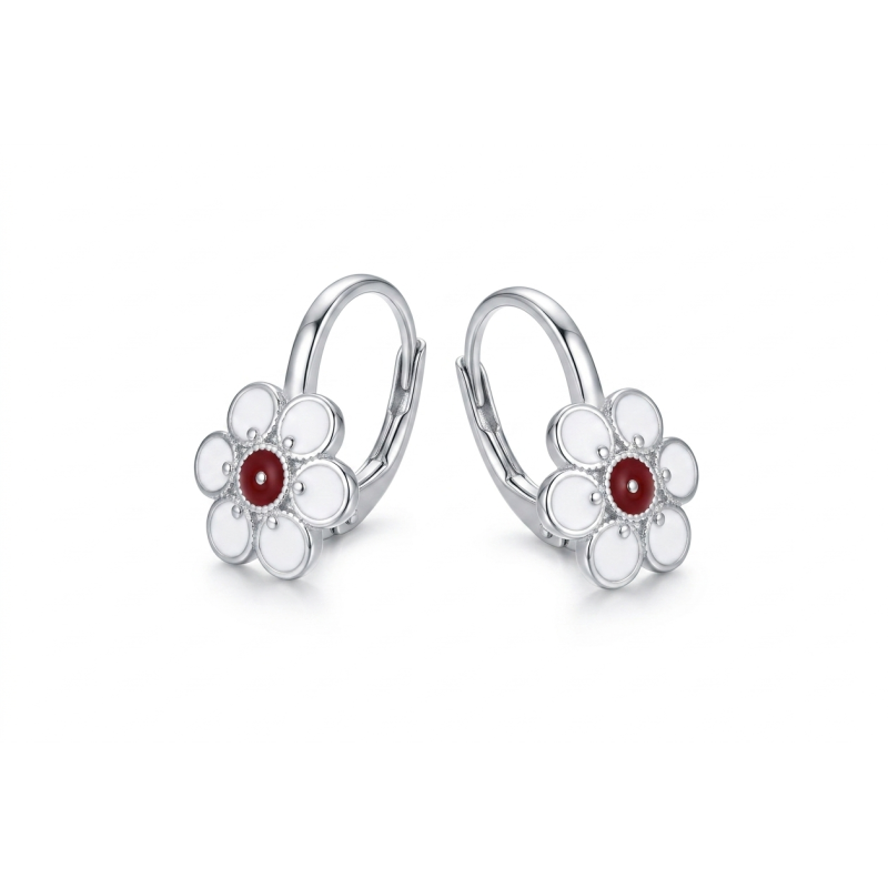 PENDIENTES FLOR ROJA...