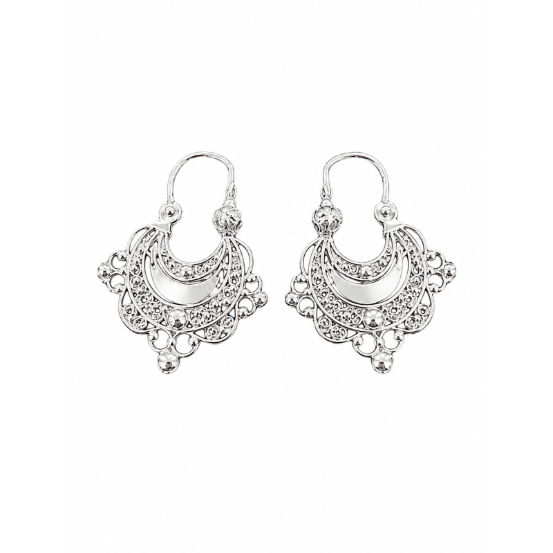 PENDIENTES DE MEDIA LUNA PLATA