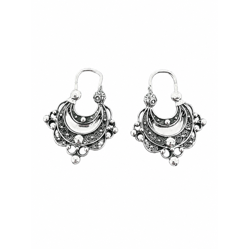 PENDIENTES MEDIA LUNA PLATA...