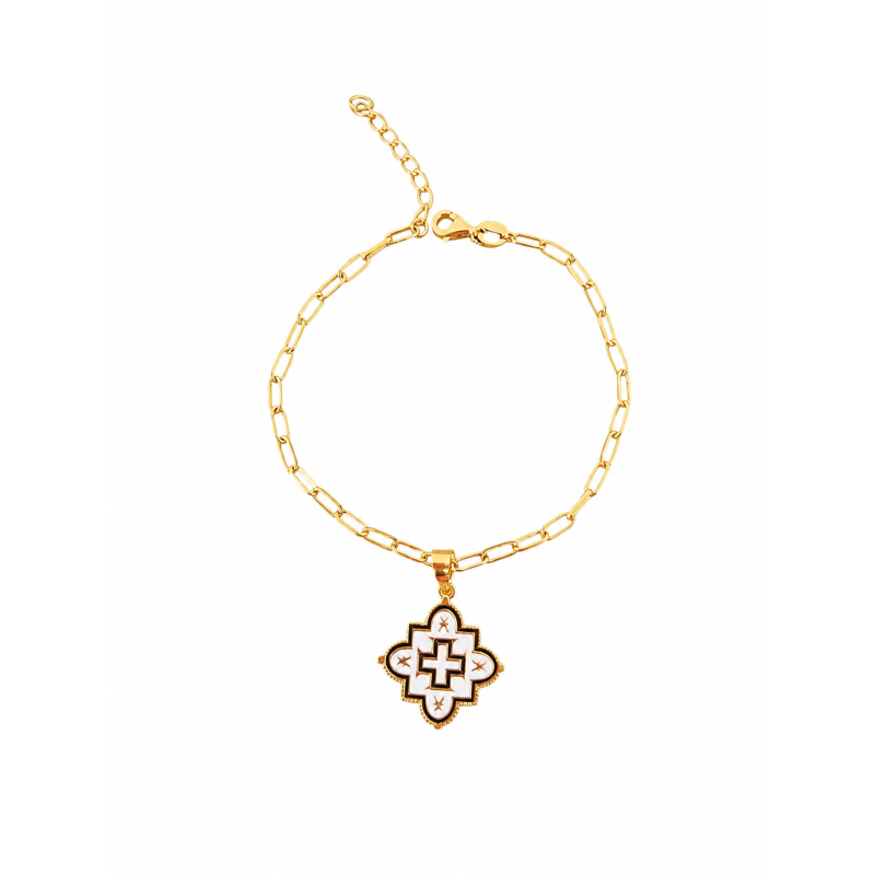 PULSERA CON VENERA DORADAS