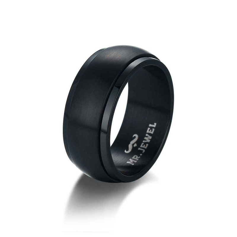 ANILLO CABALLERO ACERO NEGRO