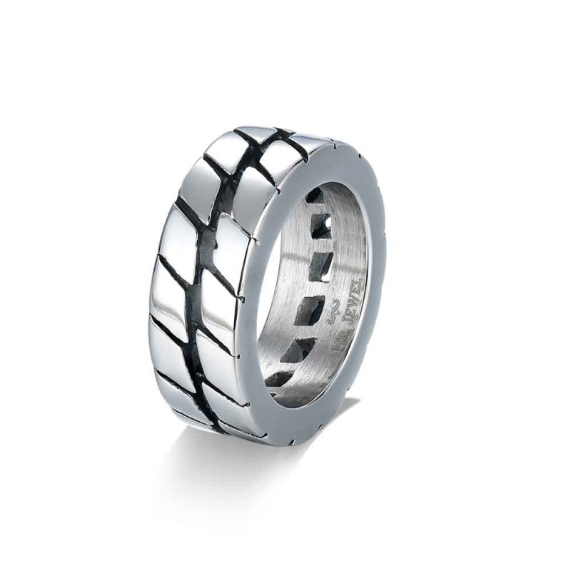 ANILLO CABALLERO ACERO BARBADO