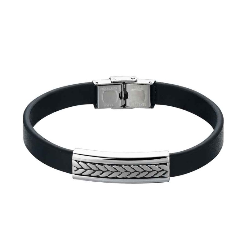 PULSERA CABALLERO CUERO ESPIGA