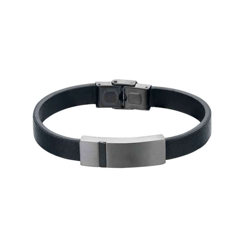 PULSERA CUERO CON ACERO...