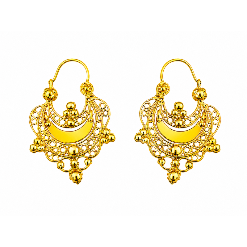 PENDIENTES MEDIA LUNA METAL