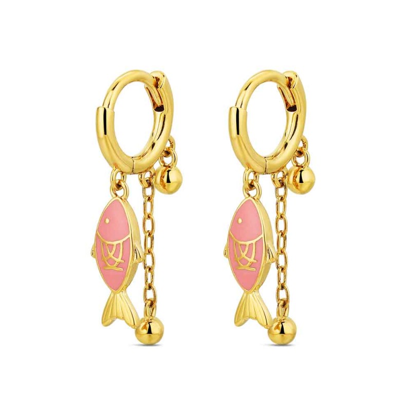 AROS PEZ ROSA CON CADENA