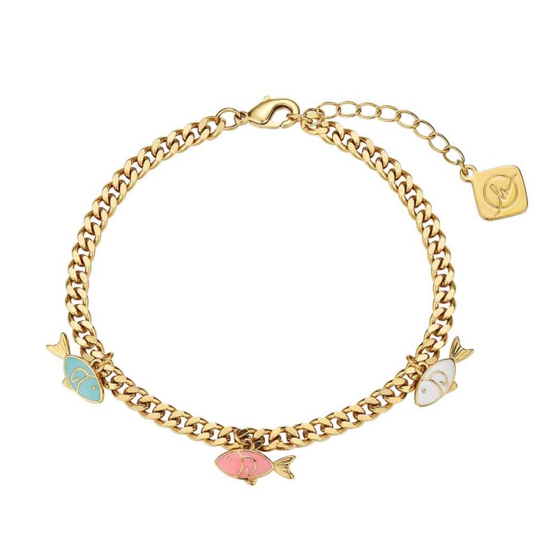 PULSERA DORADA PECES DE...