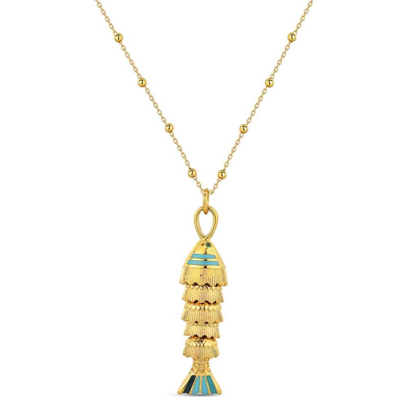 COLLAR PEZ COLORES DORADO