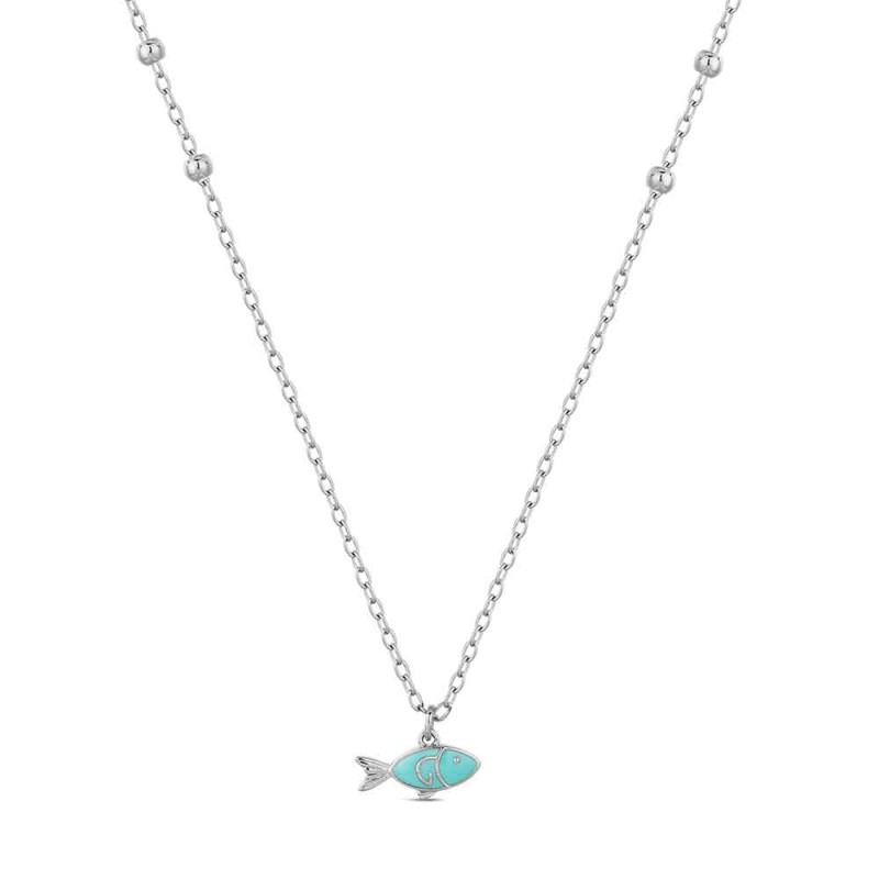 COLLAR PEZ AZUL PLATA