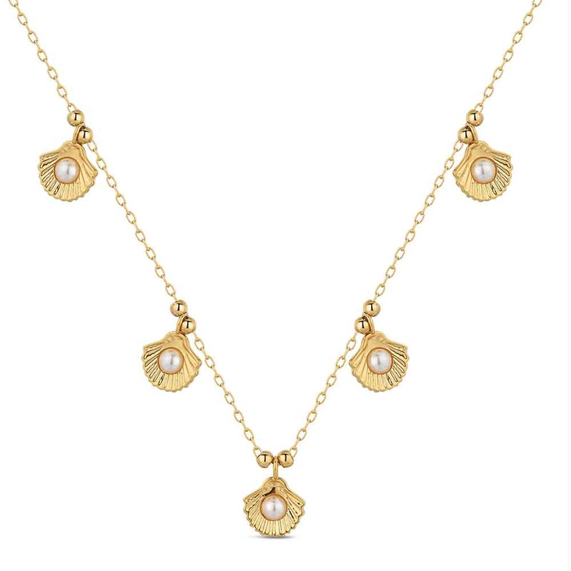 COLLAR CONCHAS Y PERLAS