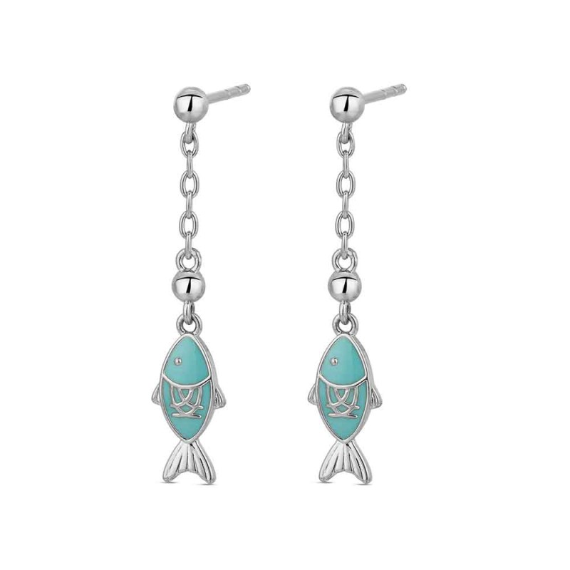 PENDIENTES PEZ AZUL