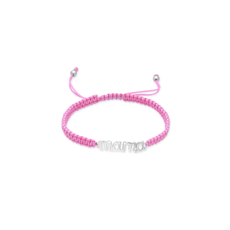 PULSERA PLATA-TEXTIL MAMA