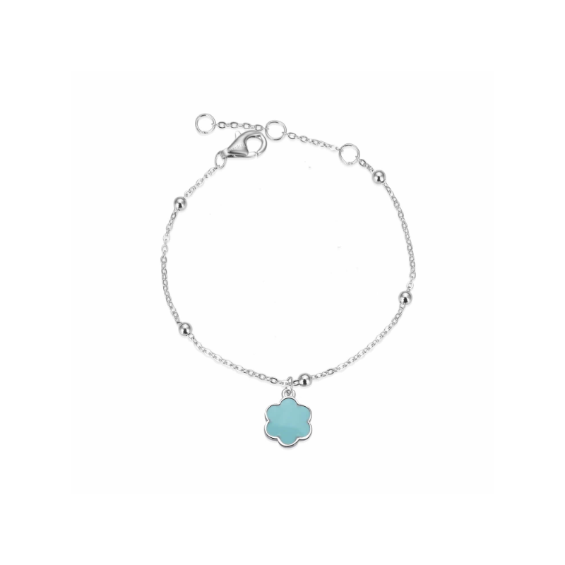 PULSERA INFANTIL PLATA FLOR...