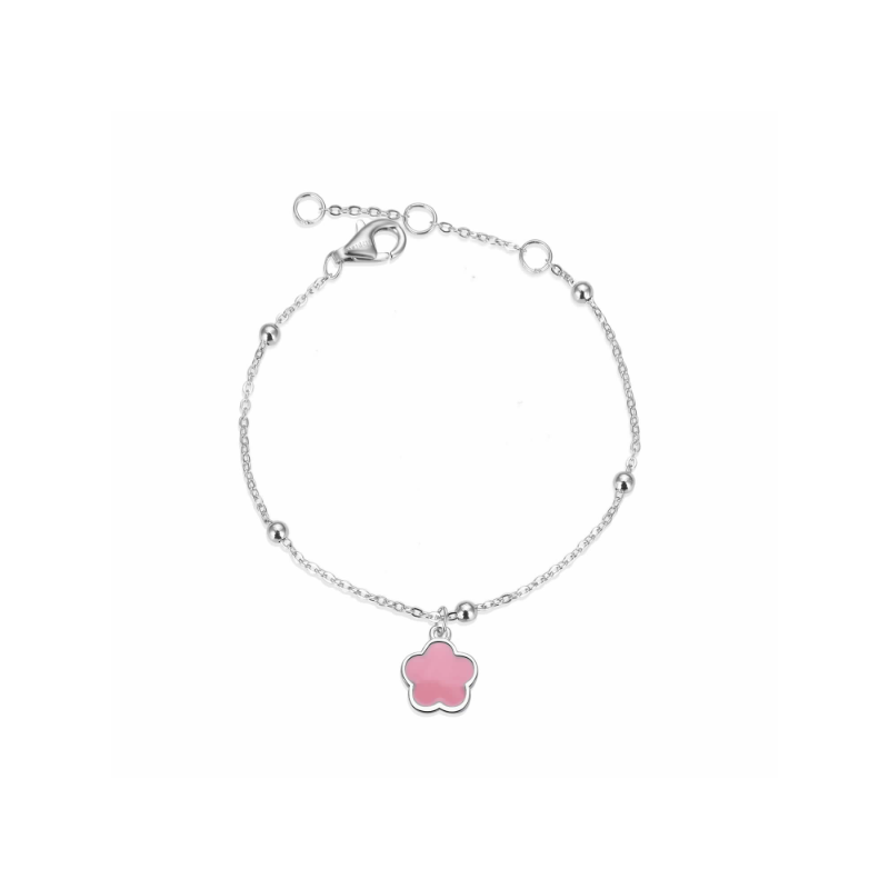 PULSERA INFANTIL PLATA FLOR...