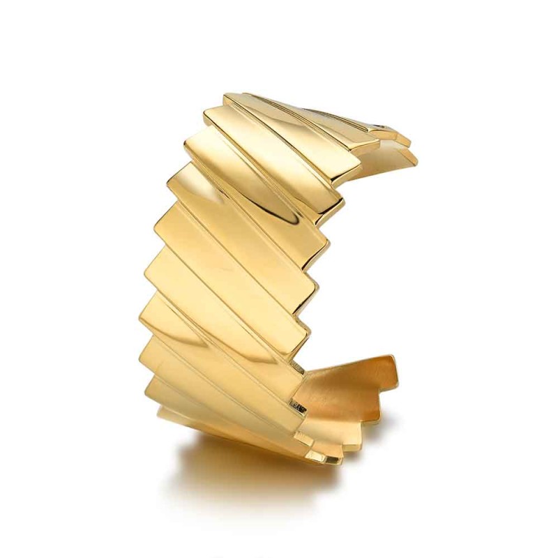 BRAZALETE ACERO BARRAS 18K