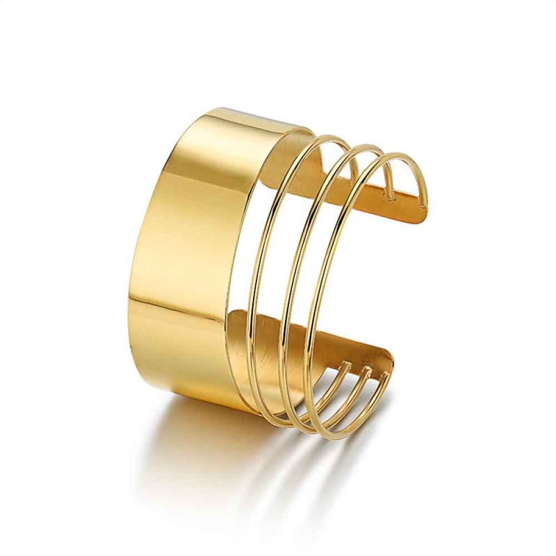 BRAZALETE ACERO HILOS 18K