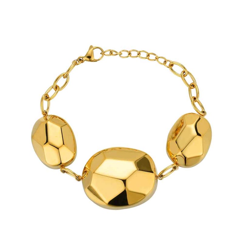 PULSERA ACERO OVALOS LAPIDADOS