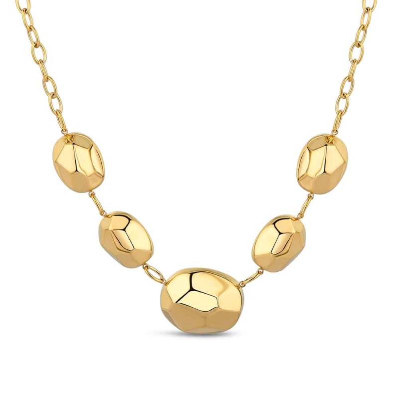 COLLAR ACERO OVALOS LAPIDADOS
