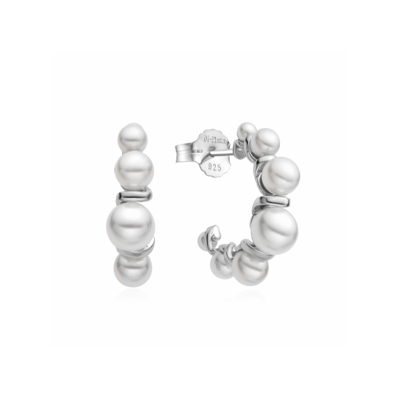 AROS PERLAS PLATA RODIADA