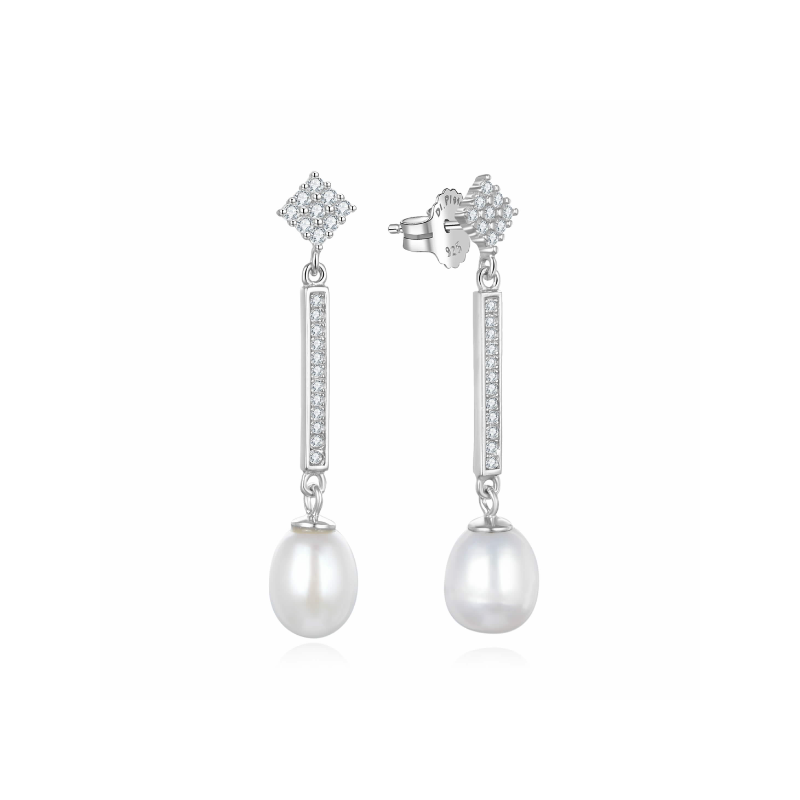 PENDIENTES LARGOS CON PERLA...