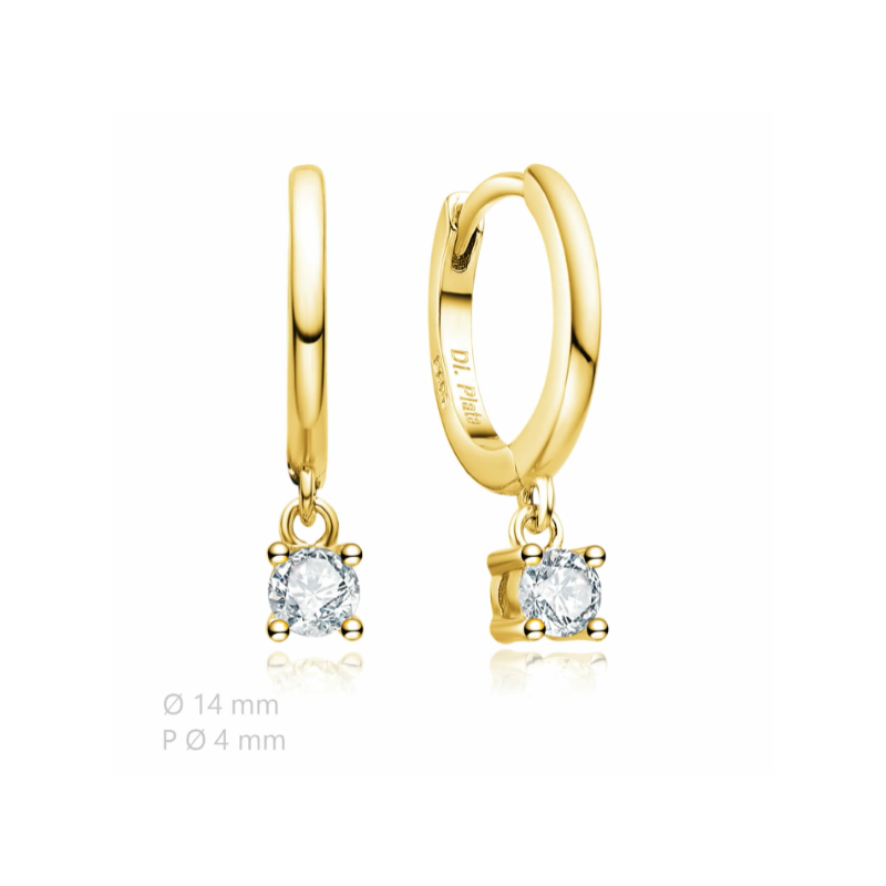 MINIAROS ORO CIRCONITA BLANCA