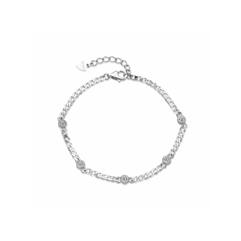 PULSERA CINCO CIRCONITAS PLATA