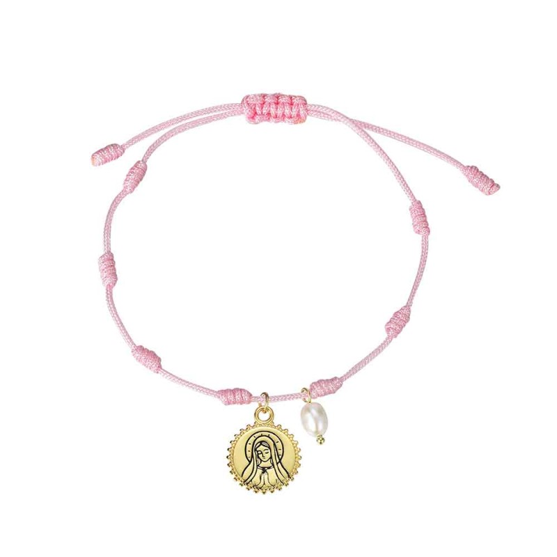 PULSERA HILO ROSA MEDALLA...