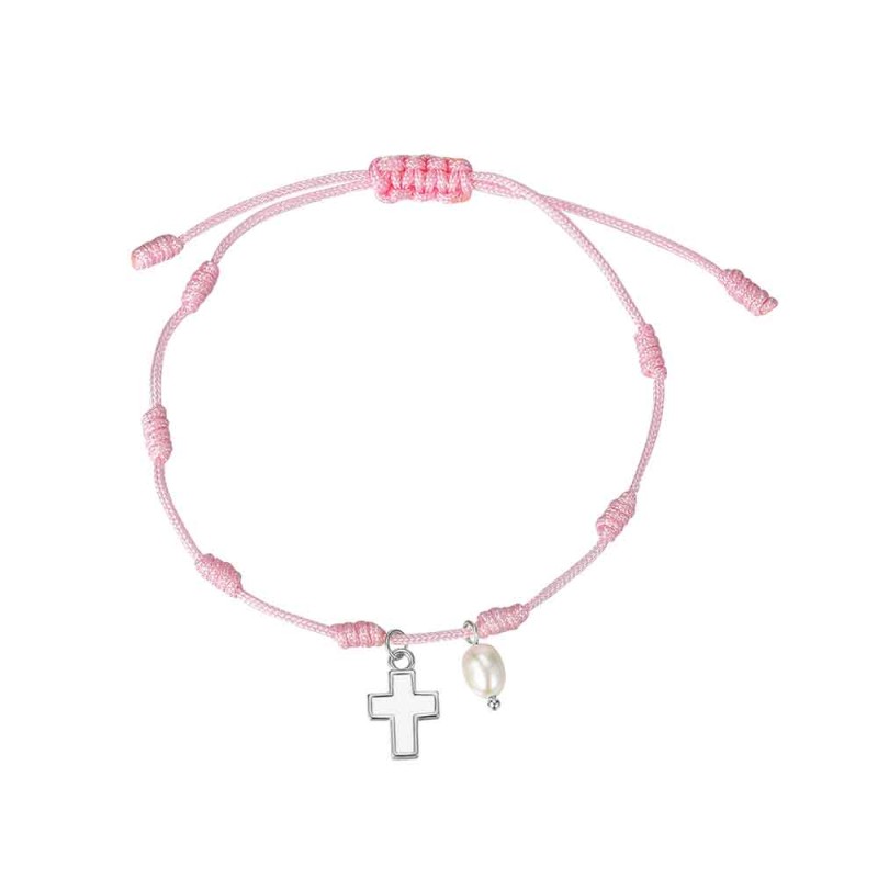 PULSERA HILO CON CRUZ PLATA...