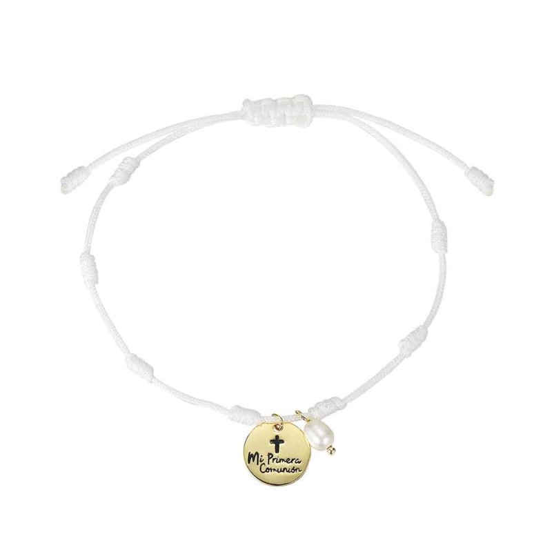 PULSERA HILO BLANCO MEDALLA...