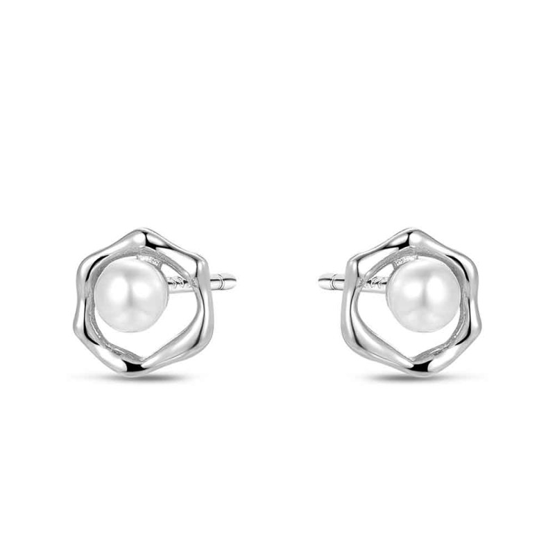 PENDIENTE PLATA CON PERLA...