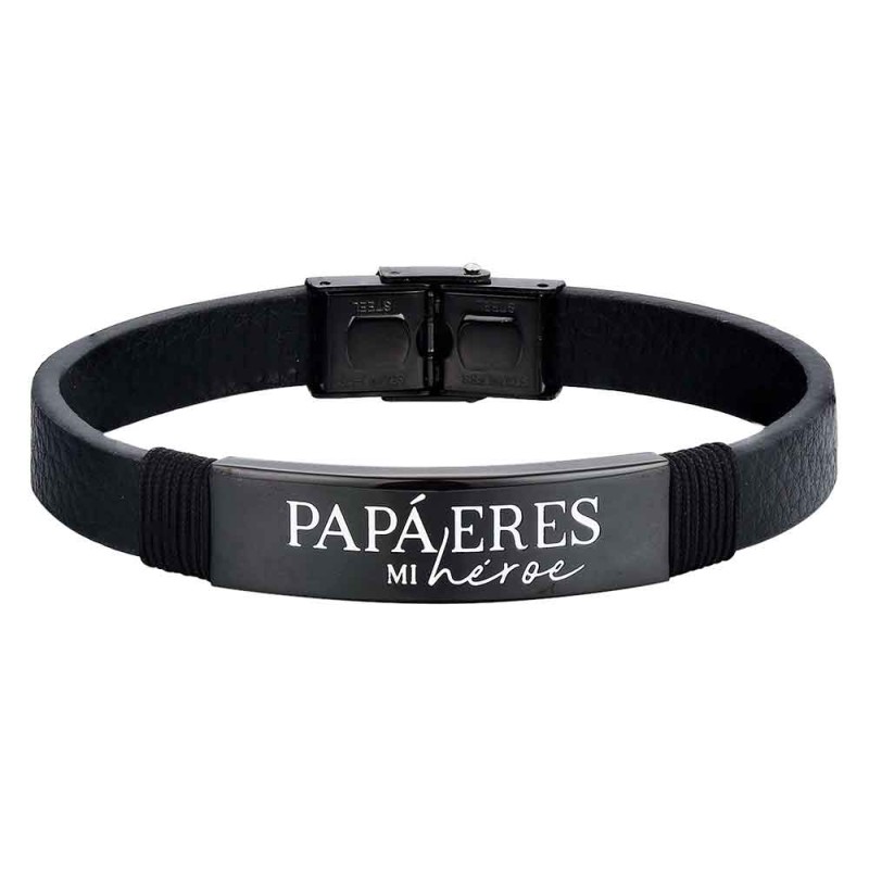 PULSERA DE ACERO Y PIEL...