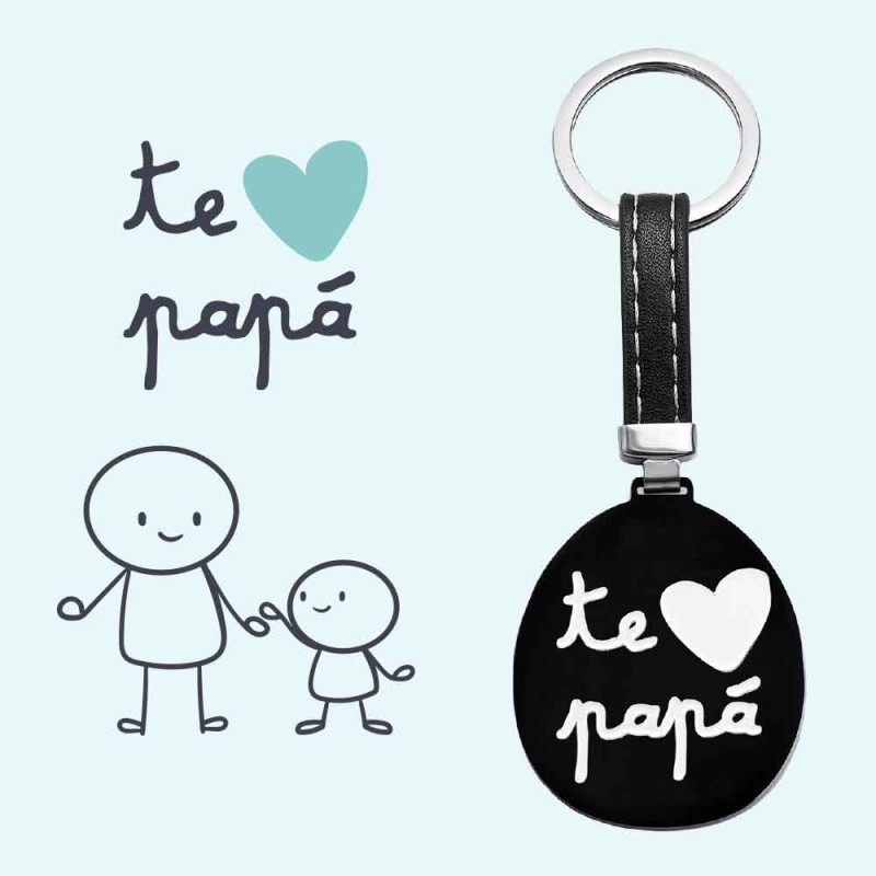 LLAVERO ACERO Y PIEL TE...