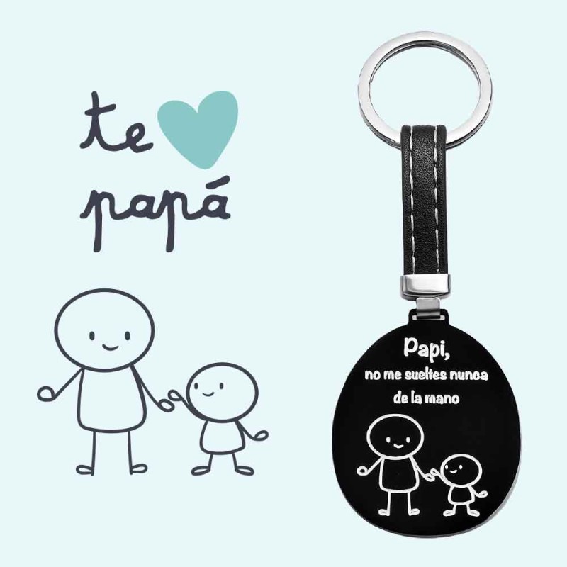 LLAVERO ACERO NEGRO PAPA MANO